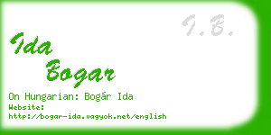 ida bogar business card